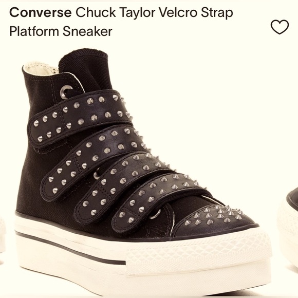Converse Chuck Taylor Hi Studded Leather Velcro Strap
Platform Sneaker Size 7 - Picture 3 of 10